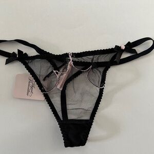 Agent Provocateur Lorna Black Pink Thong - Size 4 - NEW With Tags - In Bags.